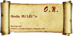 Onda Milán névjegykártya